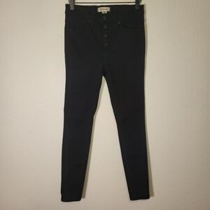 Madewell 9” Mid-Rise Skinny Jeans in Black Denim size 26